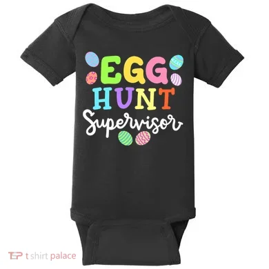 Egg Hunt Supervisor Funny Easter Mom Dad  Baby Bodysuit
