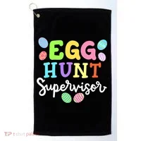 Egg Hunt Supervisor Funny Easter Mom Dad  Golf Towel thumb 0