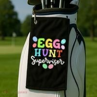 Egg Hunt Supervisor Funny Easter Mom Dad  Golf Towel thumb 2