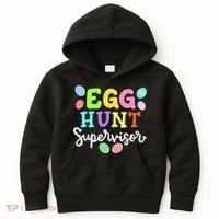 Egg Hunt Supervisor Funny Easter Mom Dad  Kids Hoodie thumb 0
