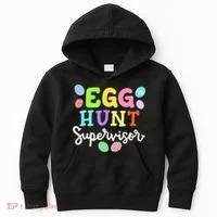 Egg Hunt Supervisor Funny Easter Mom Dad  Kids Hoodie thumb 0