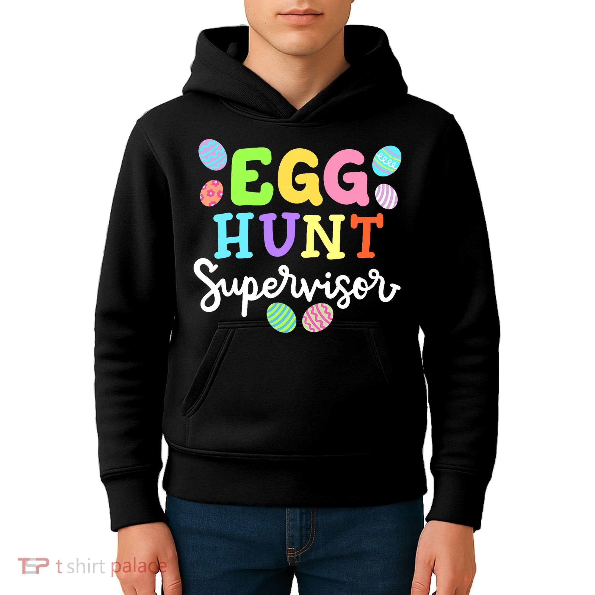 Egg Hunt Supervisor Funny Easter Mom Dad  Kids Hoodie