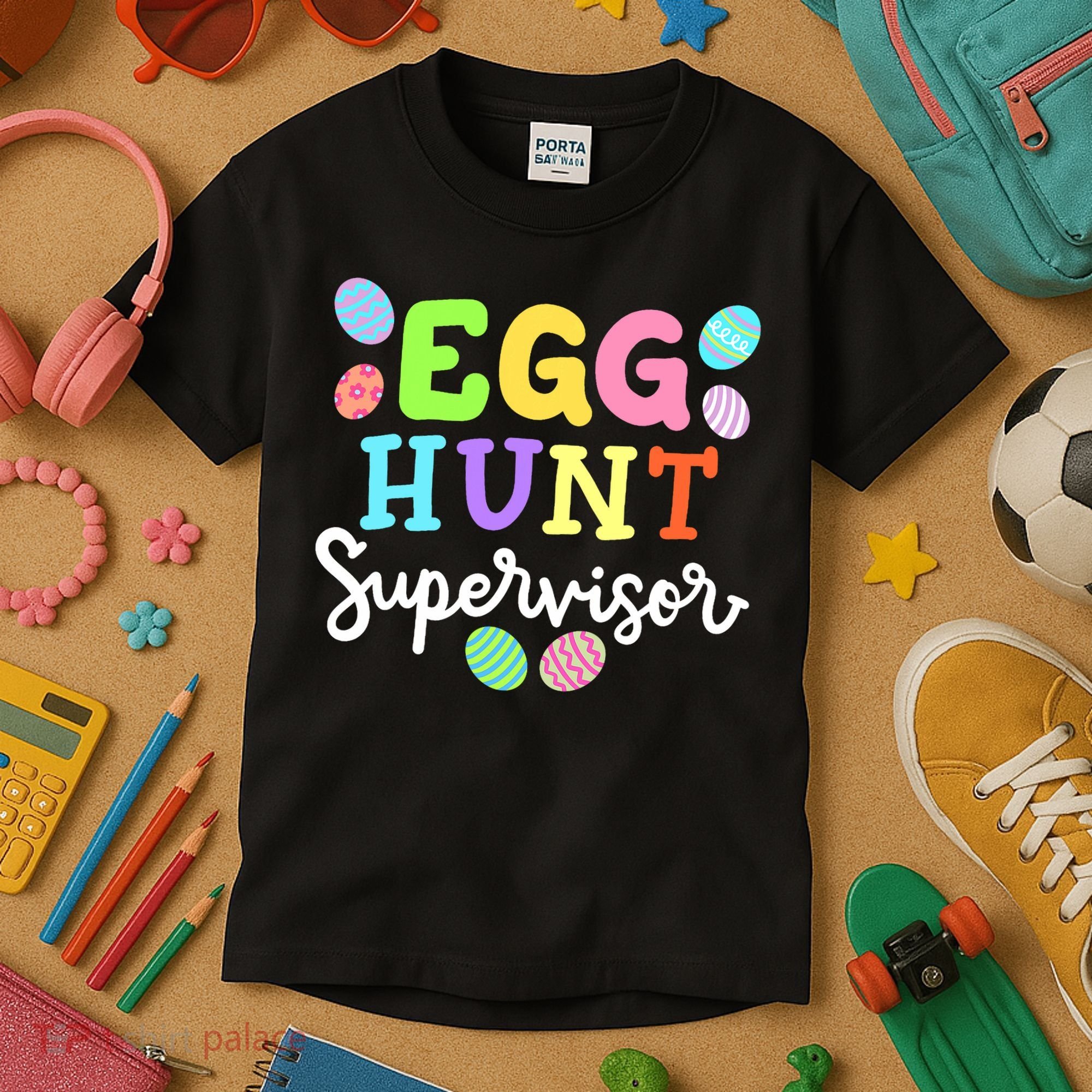 Egg Hunt Supervisor Funny Easter Mom Dad  Kids T-Shirt
