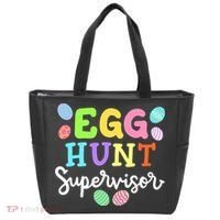 Egg Hunt Supervisor Funny Easter Mom Dad  Tote Bag thumb 0