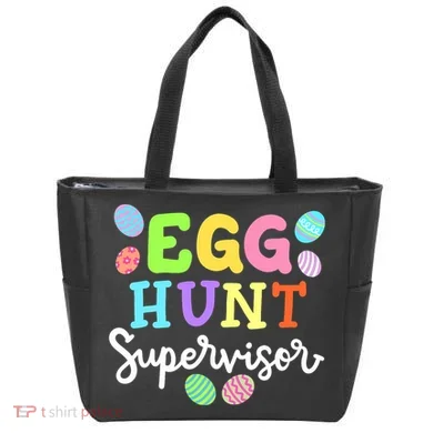 Egg Hunt Supervisor Funny Easter Mom Dad  Tote Bag