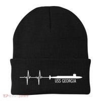 Ekg Heartbeat Uss Georgia Ssgn729 Submarine Beanie thumb 0