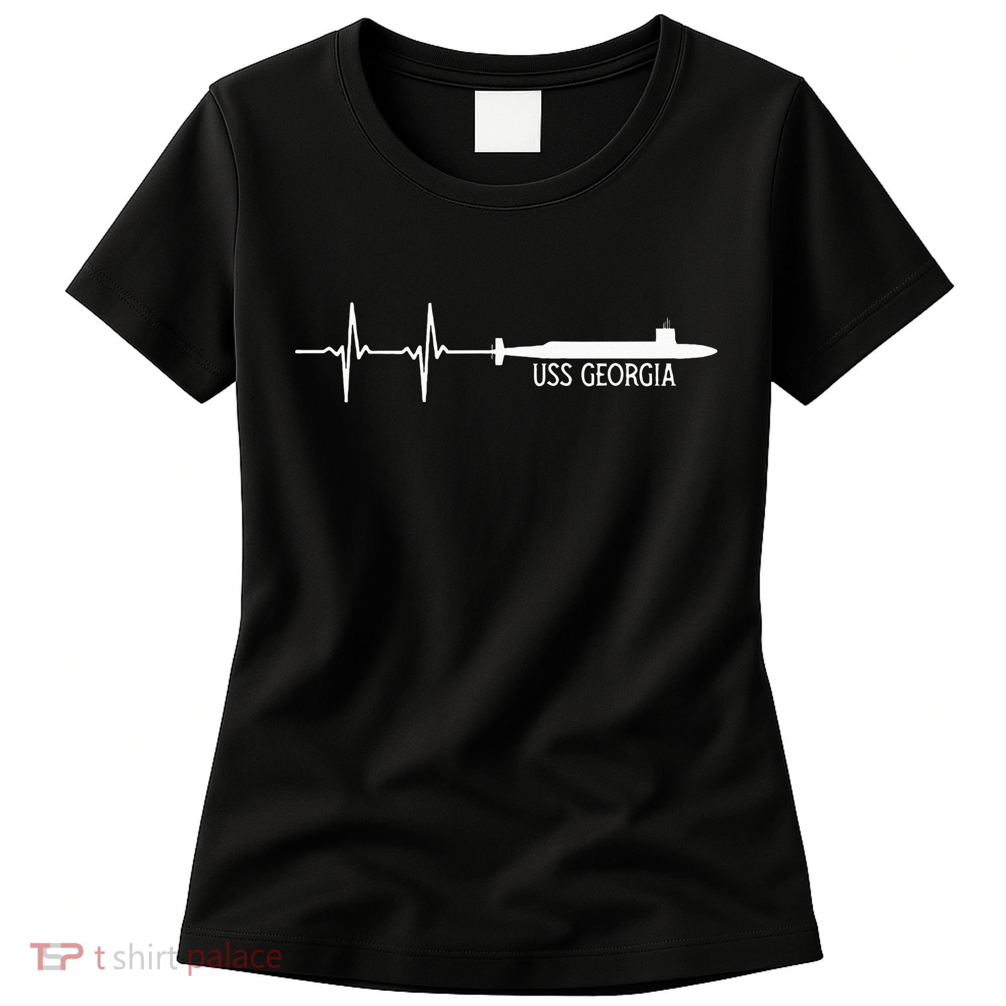 Ekg Heartbeat Uss Georgia Ssgn729 Submarine Women's T-Shirt