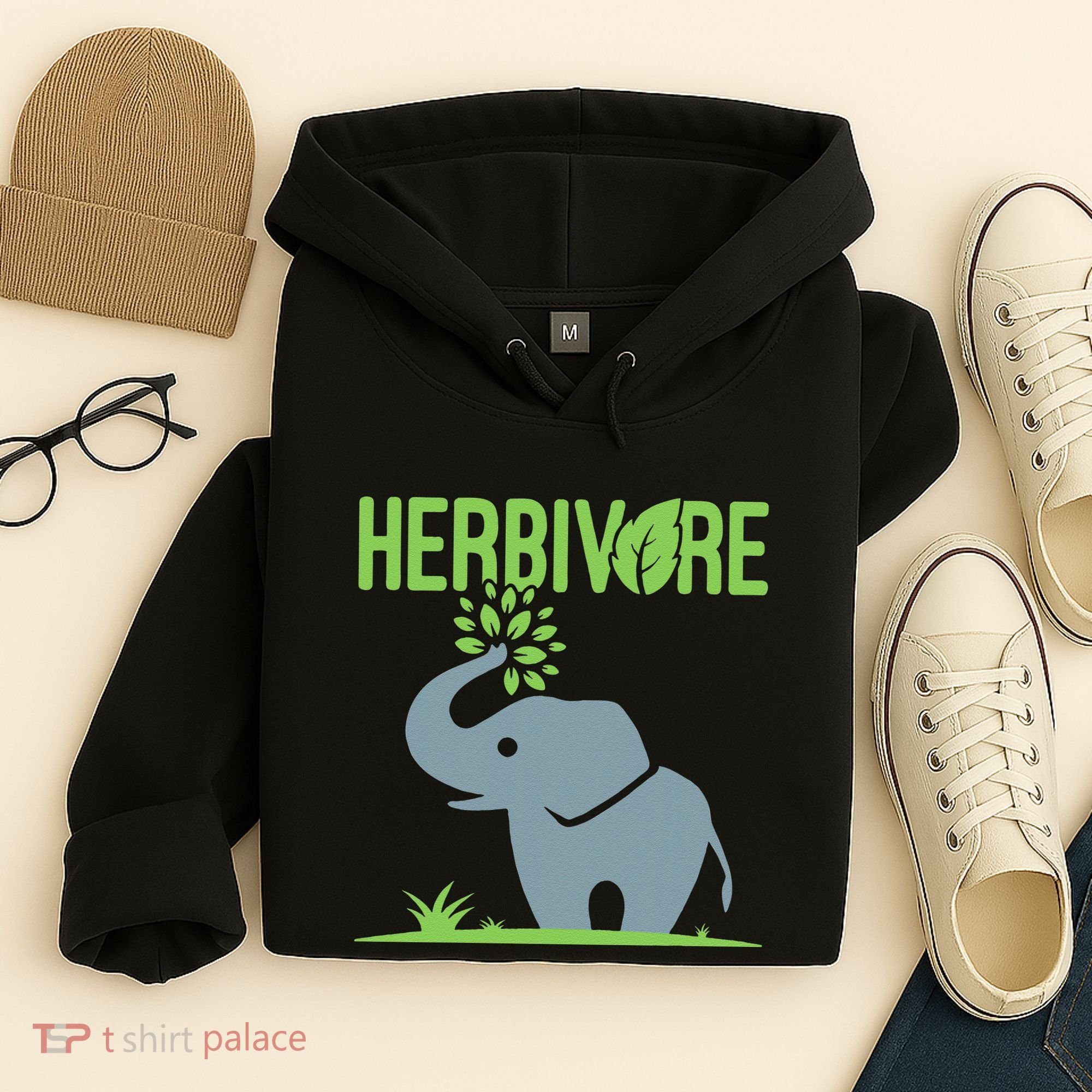 Elephant Herbivore Vegan Vegetarian Cute Hoodie