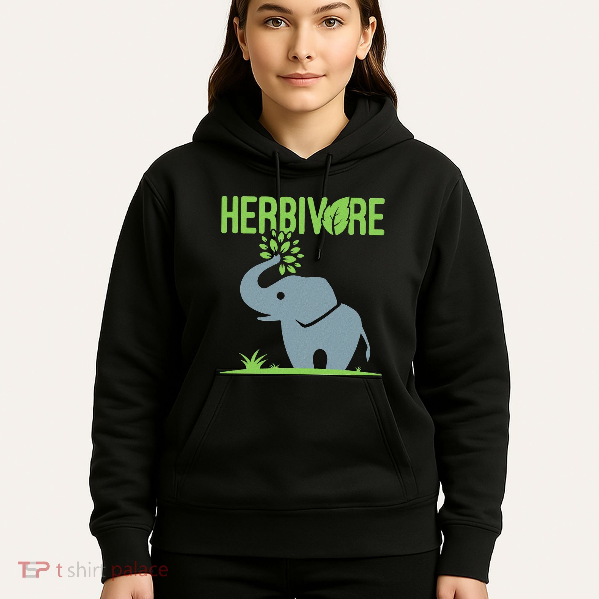 Elephant Herbivore Vegan Vegetarian Cute Hoodie