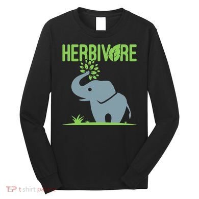 Elephant Herbivore Vegan Vegetarian Cute Long Sleeve Shirt