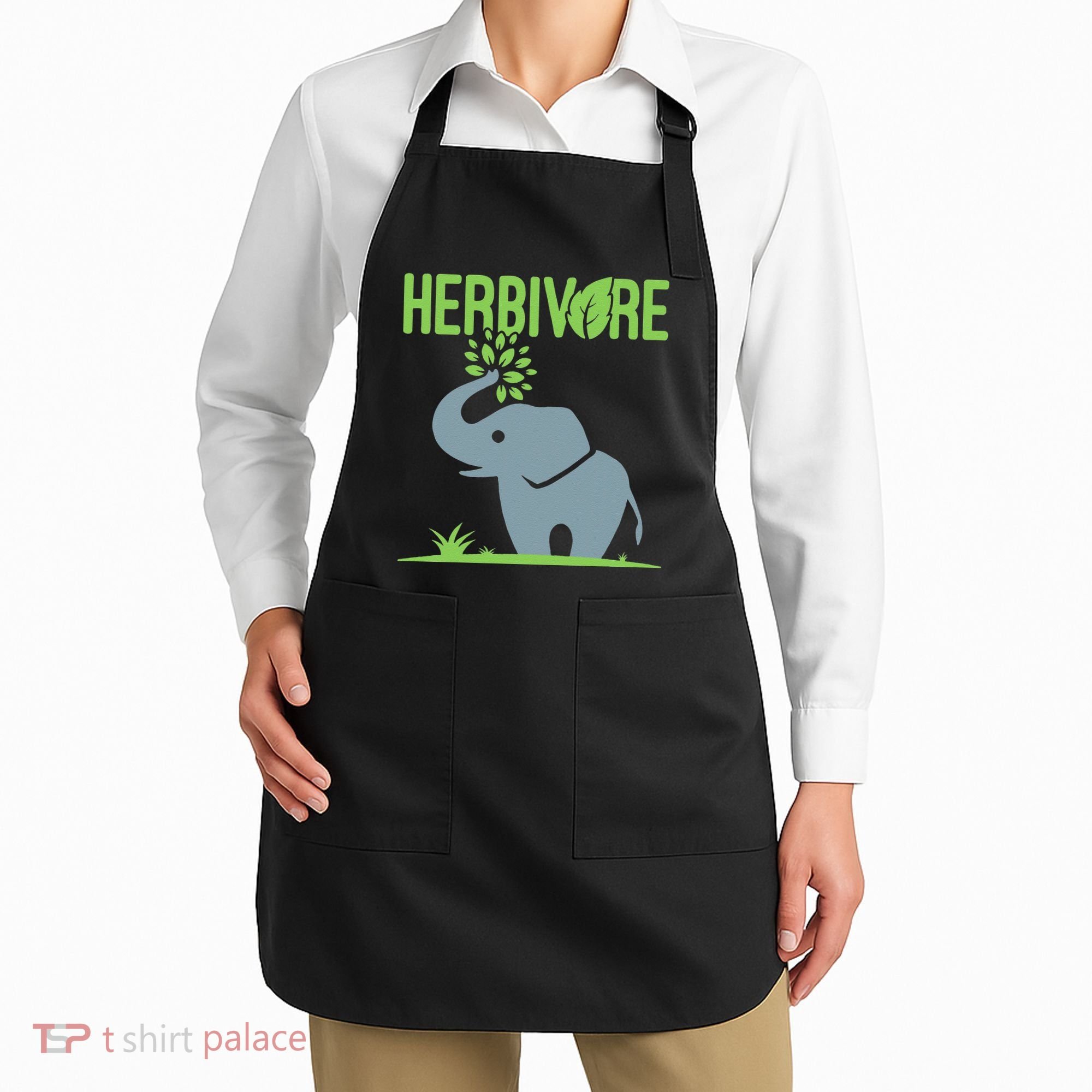 Elephant Herbivore Vegan Vegetarian Cute Apron