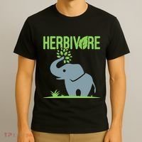 Elephant Herbivore Vegan Vegetarian Cute T-Shirt thumb 3