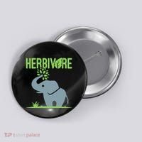 Elephant Herbivore Vegan Vegetarian Cute Button thumb 0