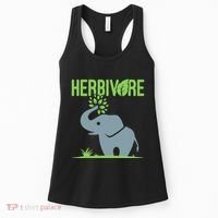 Elephant Herbivore Vegan Vegetarian Cute Women's Tank Top thumb 0