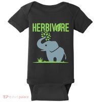 Elephant Herbivore Vegan Vegetarian Cute Baby Bodysuit thumb 0