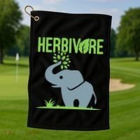 Elephant Herbivore Vegan Vegetarian Cute Golf Towel thumb 1