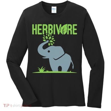 Elephant Herbivore Vegan Vegetarian Cute Women's Long Sleeve Shirt