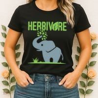 Elephant Herbivore Vegan Vegetarian Cute Women's T-Shirt thumb 2