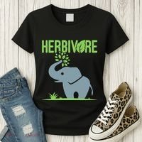 Elephant Herbivore Vegan Vegetarian Cute Women's T-Shirt thumb 3