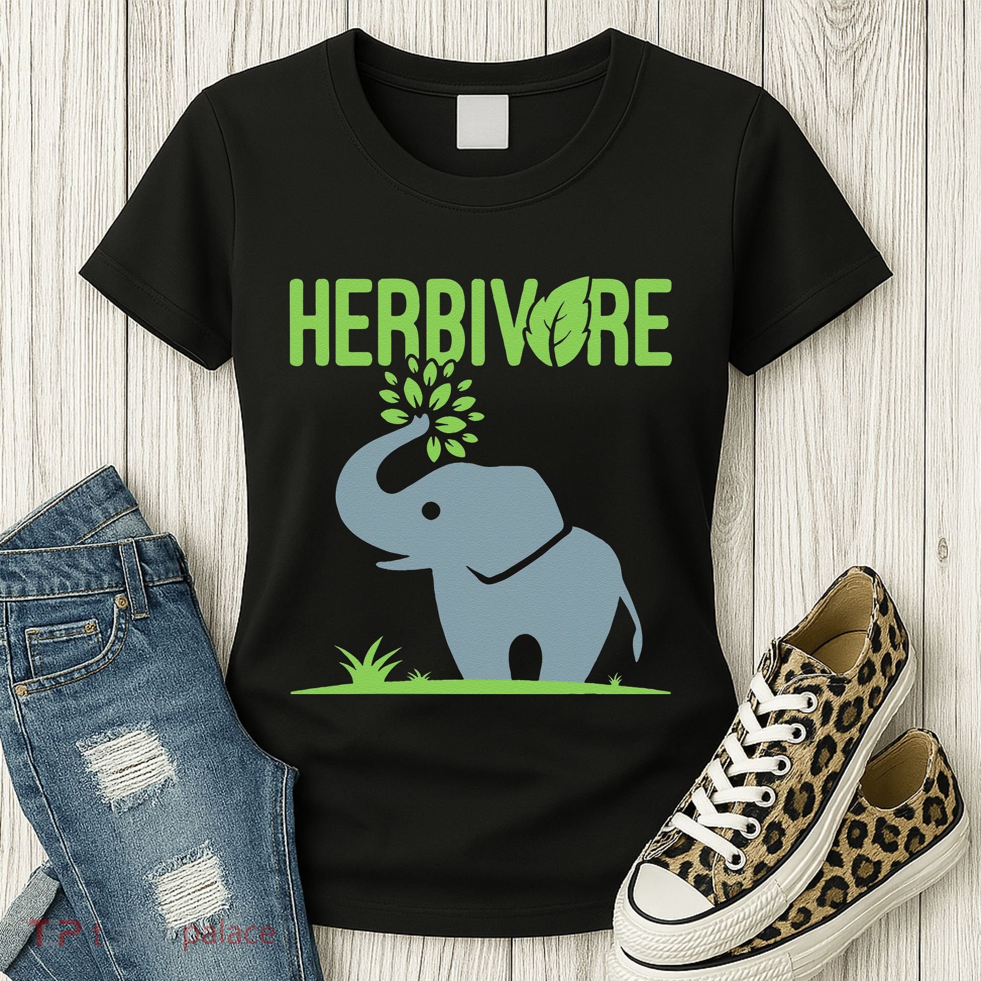 Elephant Herbivore Vegan Vegetarian Cute Women's T-Shirt