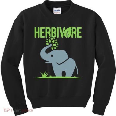 Elephant Herbivore Vegan Vegetarian Cute Kids Sweatshirt