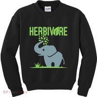 Elephant Herbivore Vegan Vegetarian Cute Kids Sweatshirt thumb 0