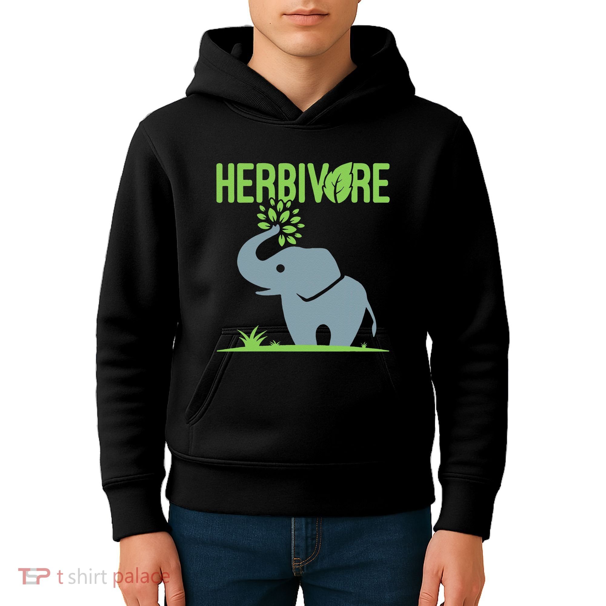 Elephant Herbivore Vegan Vegetarian Cute Kids Hoodie