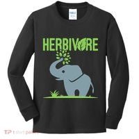 Elephant Herbivore Vegan Vegetarian Cute Kids Long Sleeve Shirt thumb 0