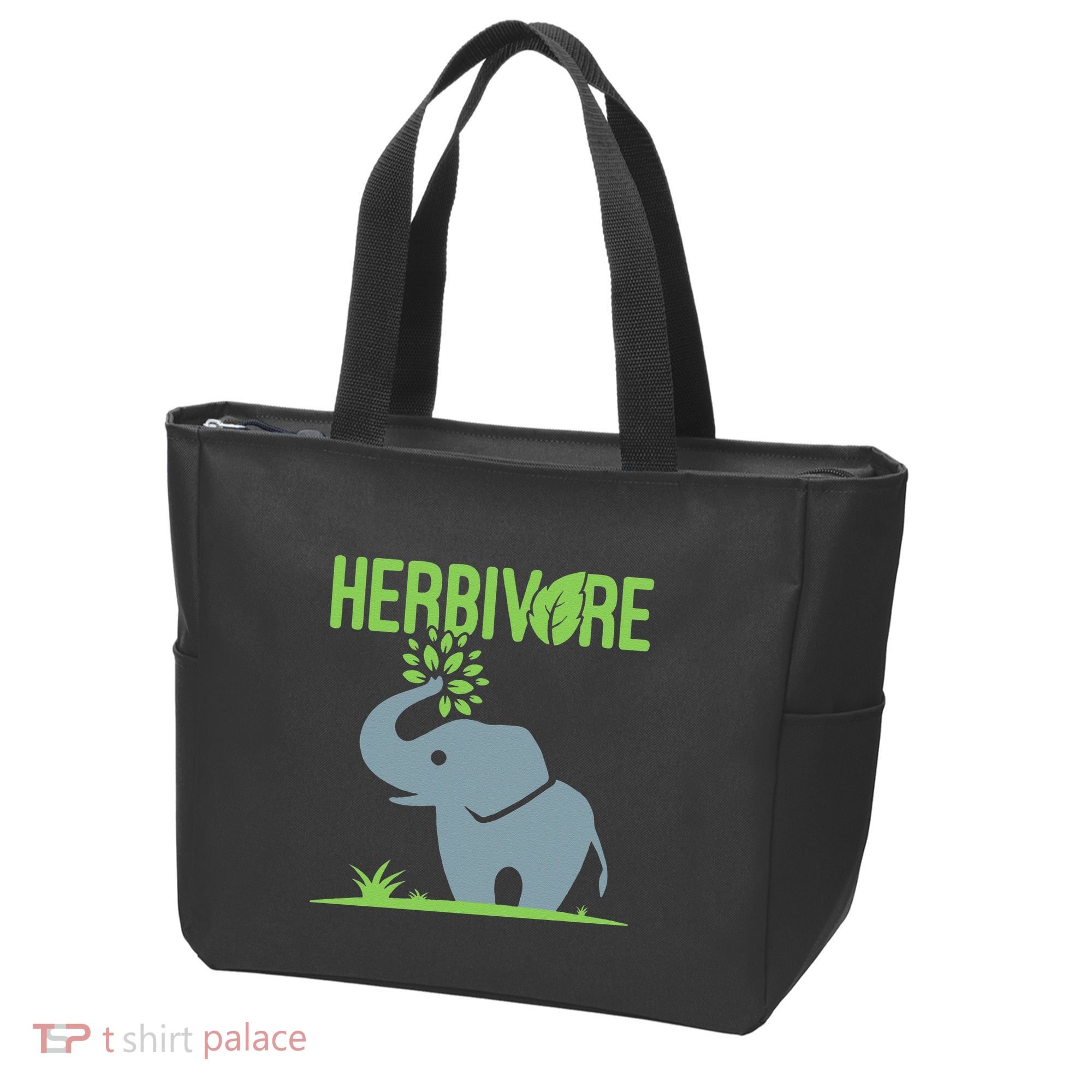 Elephant Herbivore Vegan Vegetarian Cute Tote Bag