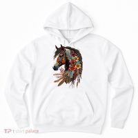 Equestrian Horse Western Cow Horseback Riding Theme Hoodie thumb 0