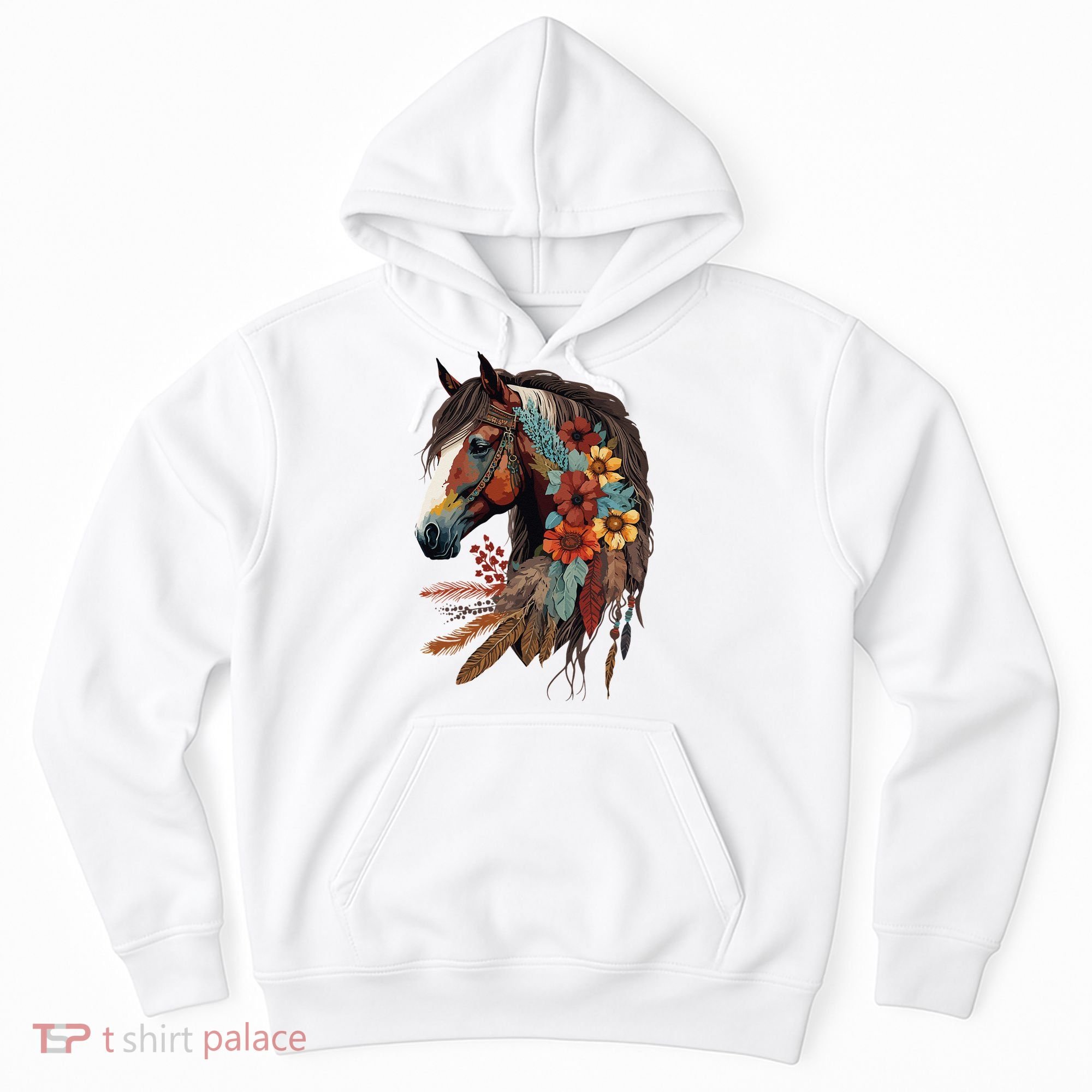 Equestrian Horse Western Cow Horseback Riding Theme Hoodie