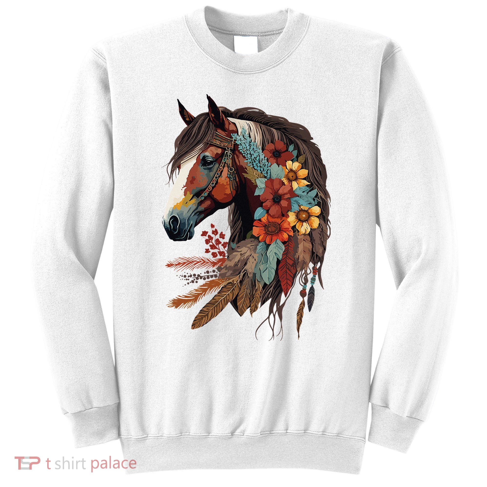 Equestrian Horse Western Cow Horseback Riding Theme Sweatshirt