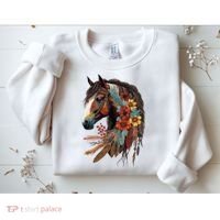 Equestrian Horse Western Cow Horseback Riding Theme Sweatshirt thumb 2