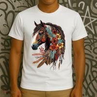 Equestrian Horse Western Cow Horseback Riding Theme T-Shirt thumb 3