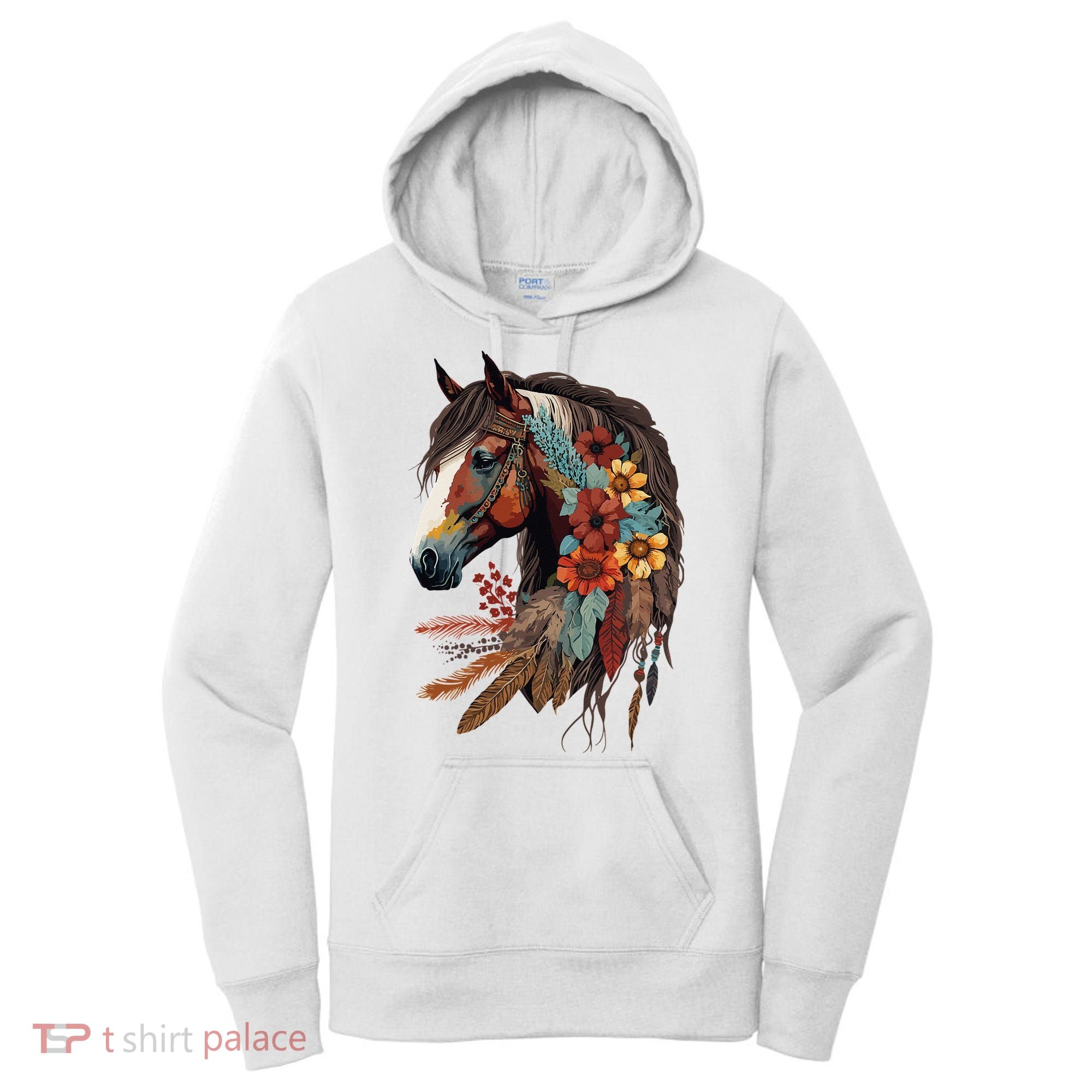 Equestrian Horse Western Cow Horseback Riding Theme Women's Hoodie