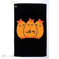 Easter Hanging With My Peeps Funny Gift Golf Towel thumb 0