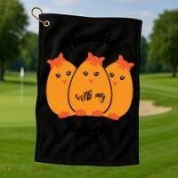 Easter Hanging With My Peeps Funny Gift Golf Towel thumb 1