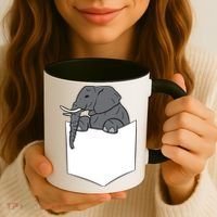Elephant In A Pocket Funny Pocket Elephant Coffee Mug thumb 3