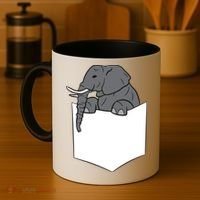 Elephant In A Pocket Funny Pocket Elephant Coffee Mug thumb 4