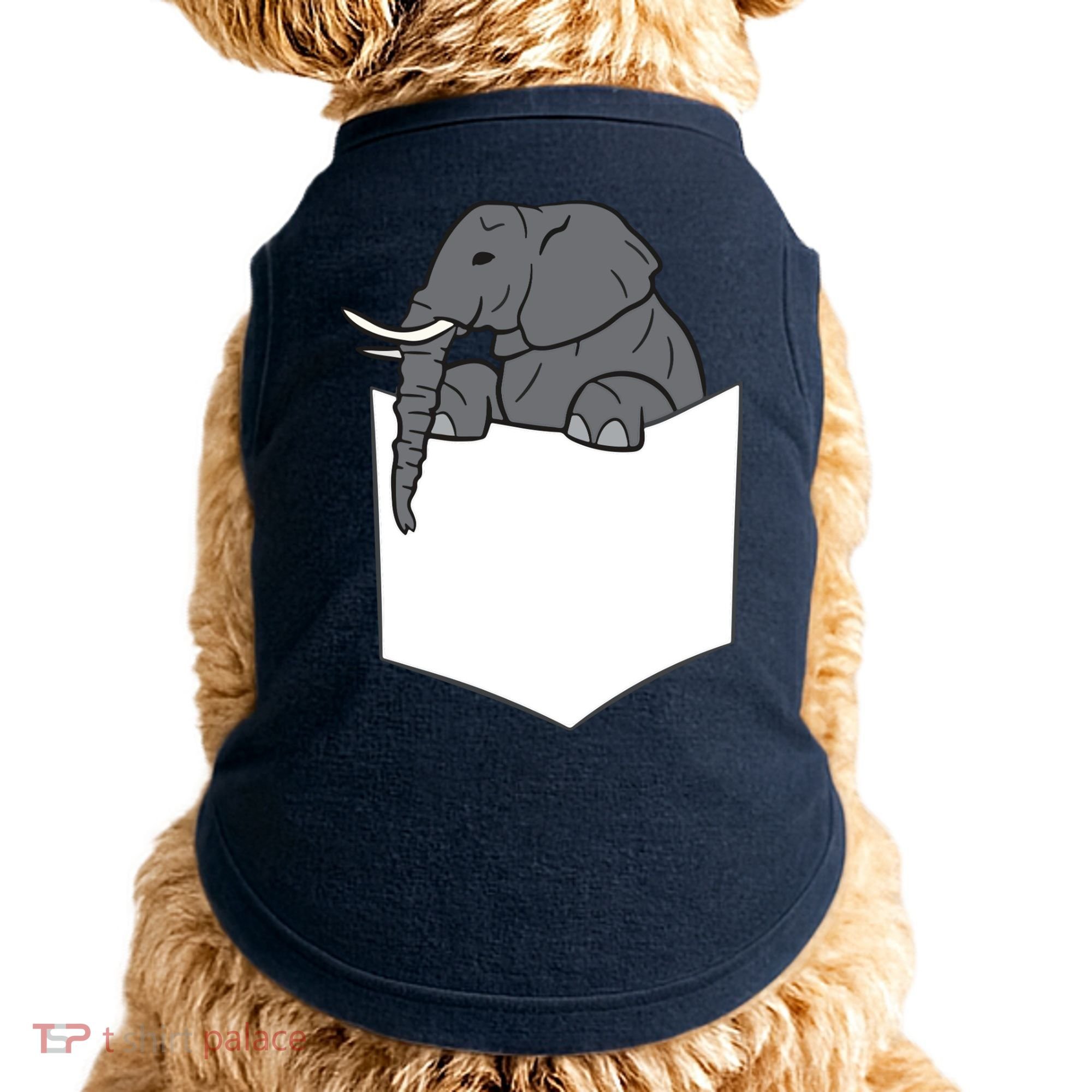 Elephant In A Pocket Funny Pocket Elephant Doggie Tank