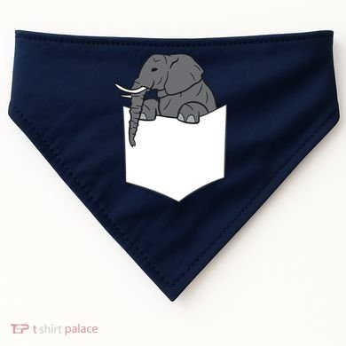 Elephant In A Pocket Funny Pocket Elephant USA-Made Doggie Bandana