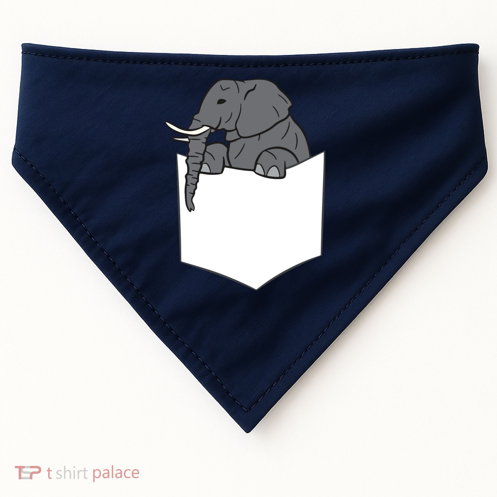 Elephant In A Pocket Funny Pocket Elephant USA-Made Doggie Bandana