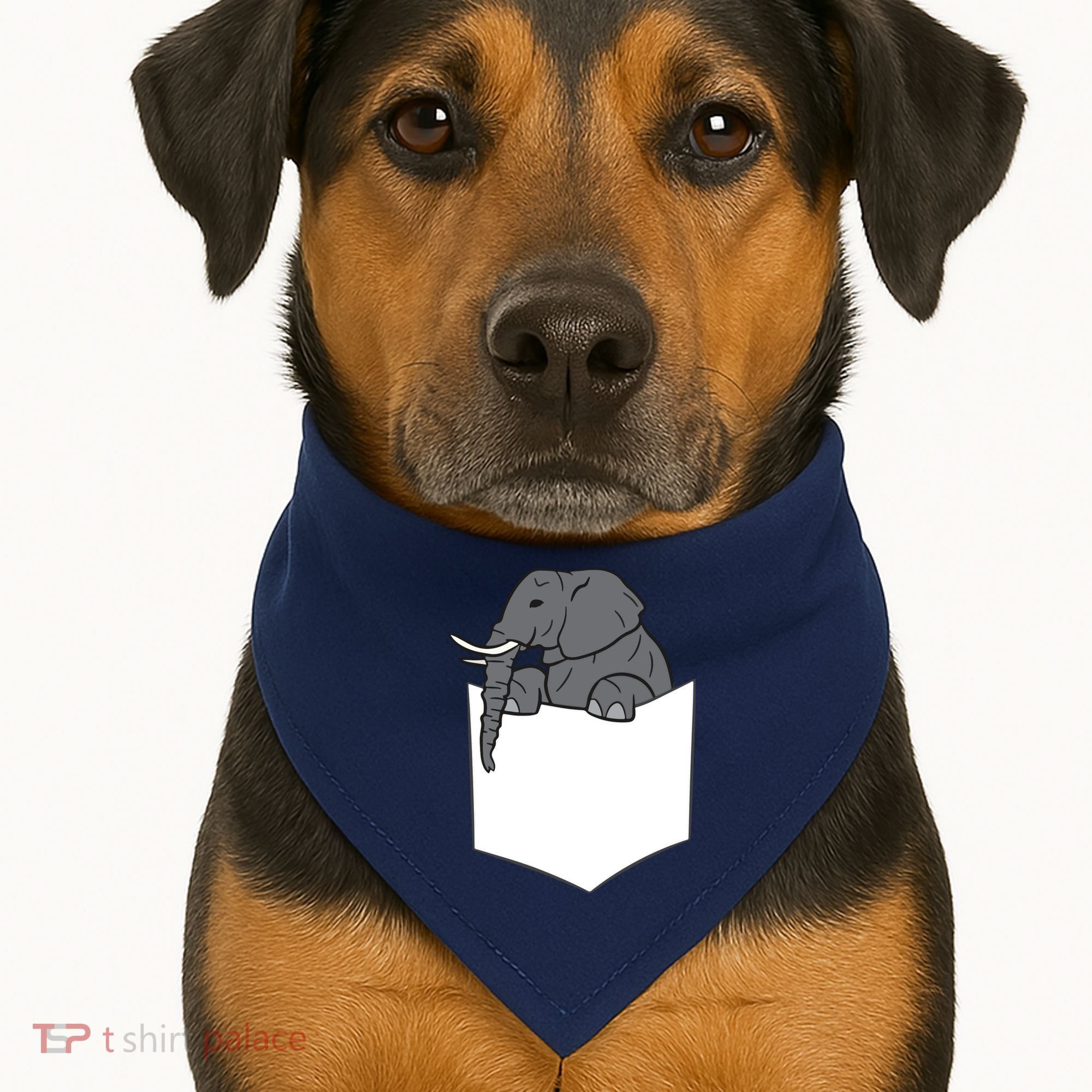 Elephant In A Pocket Funny Pocket Elephant USA-Made Doggie Bandana