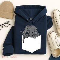 Elephant In A Pocket Funny Pocket Elephant Hoodie thumb 4