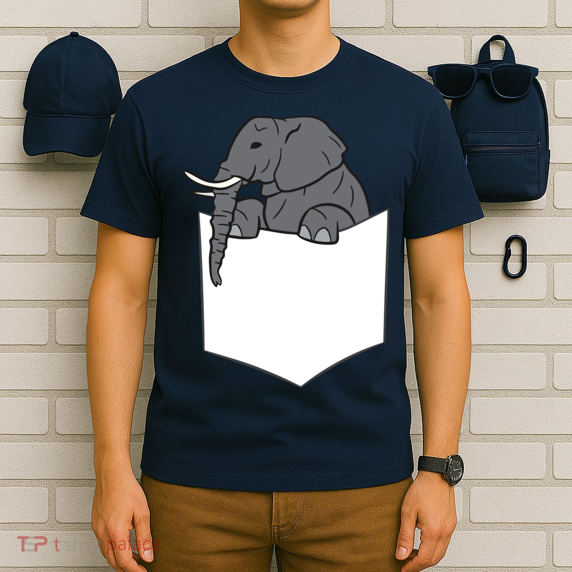 Elephant In A Pocket Funny Pocket Elephant T-Shirt