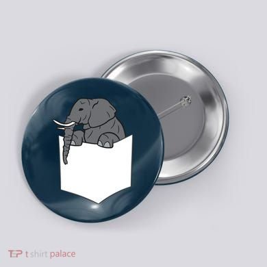 Elephant In A Pocket Funny Pocket Elephant Button