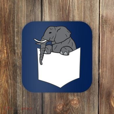 Elephant In A Pocket Funny Pocket Elephant Coaster
