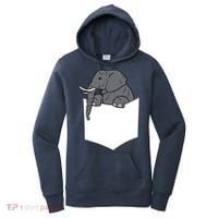 Elephant In A Pocket Funny Pocket Elephant Women's Hoodie thumb 0