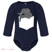 Elephant In A Pocket Funny Pocket Elephant Baby Long Sleeve Bodysuit thumb 0