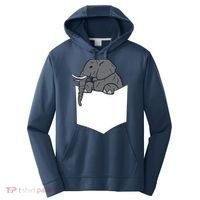 Elephant In A Pocket Funny Pocket Elephant Performance Fleece Hoodie thumb 0